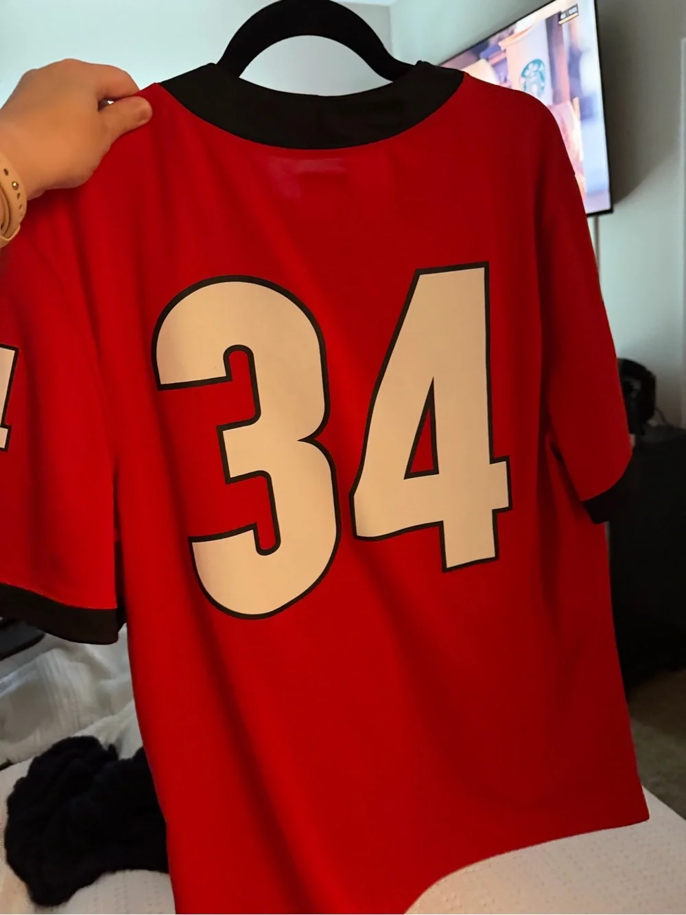 Nike Georgia Bulldogs #34 Red Football Jersey Size Large Women